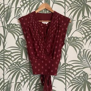 Anthropologie Sleeveless Wrap Tie Blouse